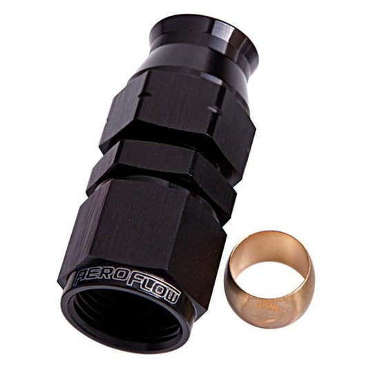 Aeroflow AF109-08BLK 1/2"" Hard Line To -8AN Female Adapter Black W/ Olive