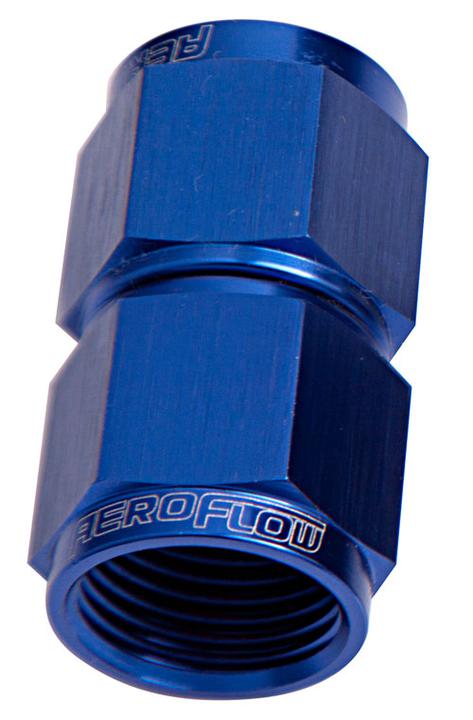 Aeroflow AF131-12 Straight Female Flare -12AN Blue Swivel Coupler