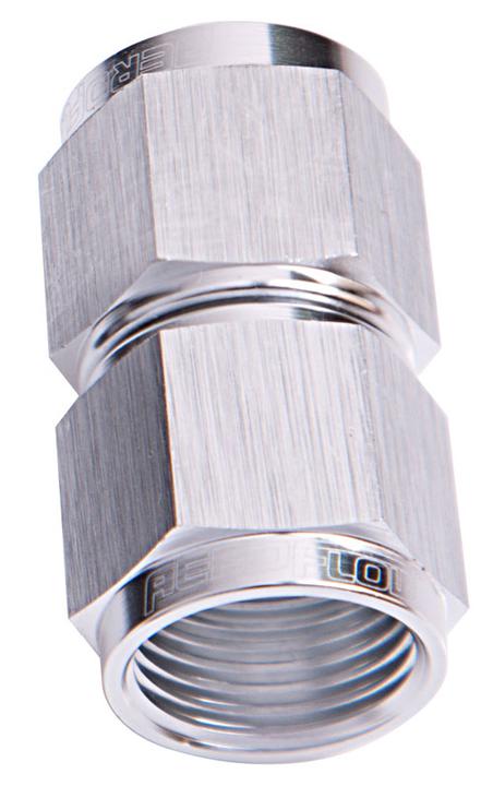 Aeroflow AF131-08S Straight Female Flare -8AN Silver Swivel Coupler