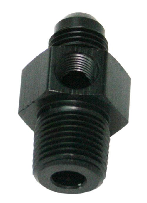 Aeroflow AF139-06-08BLK Male 3/8""Npt To -6AN 1/8"" Port Black 3/8"" To -6AN 1/8"" Port