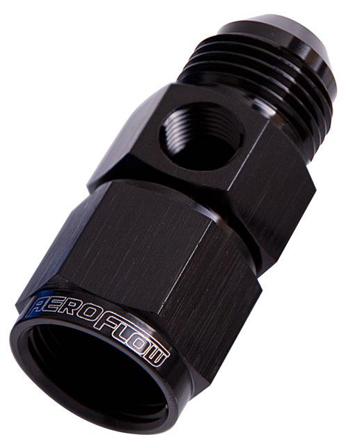 Aeroflow AF140-08BLK Straight Female - Male -8AN Black With 1/8"" Npt Port