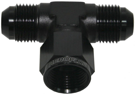 Aeroflow AF144-12BLK AN Tee -12AN Female Nut Black Swivel Nut On Side AF144-12BLK