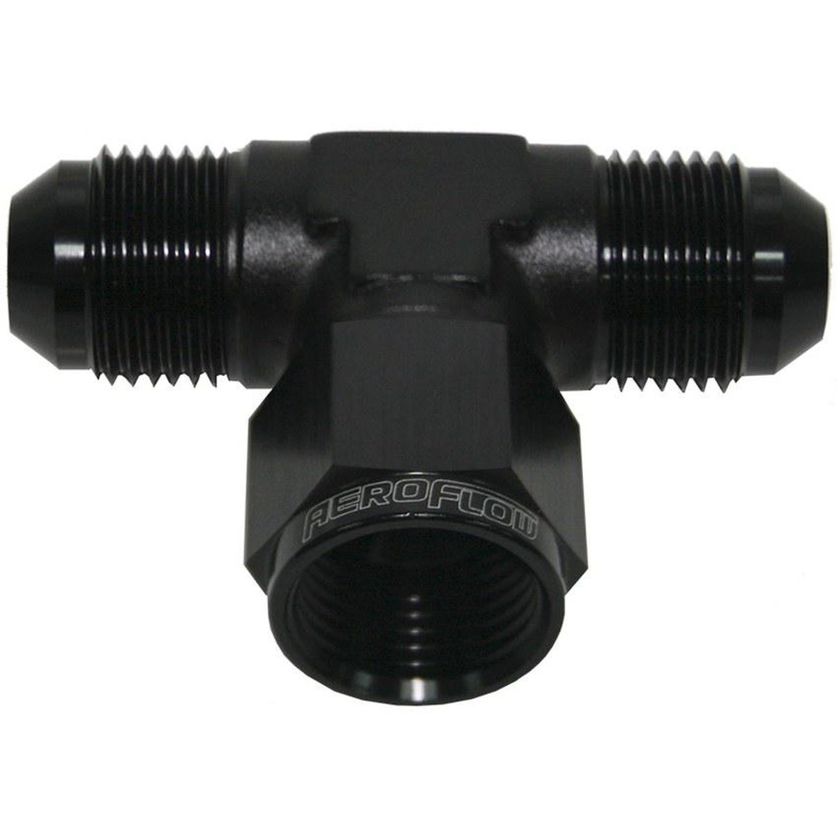 Aeroflow AF144-10BLK AN Tee -10AN Female Nut Black Swivel Nut On Side AF144-10BLK