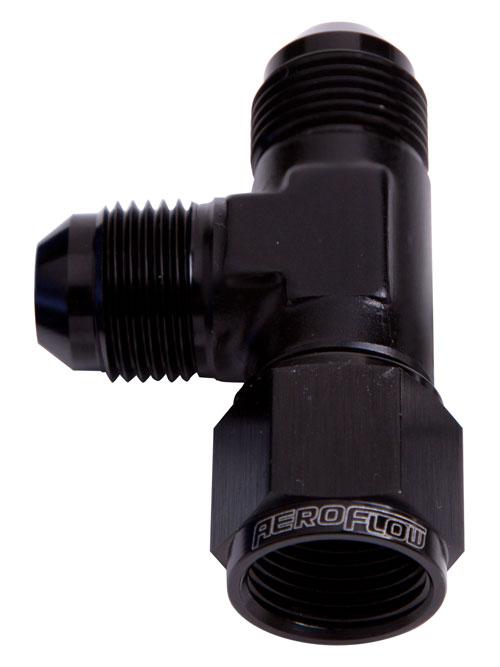 Aeroflow AF145-04BLK Tee -4AN Female Swivel On Run Black Swivel Nut AF145-04BLK