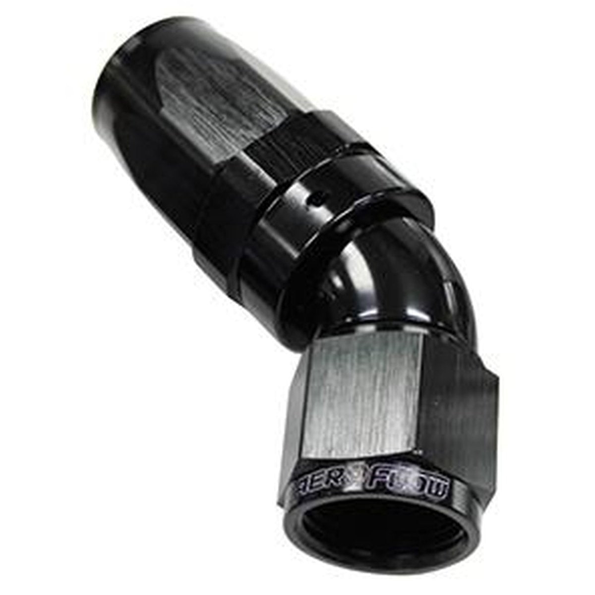 Aeroflow AF152-10BLK 45 Deg Hose End -10AN Black Full Flow Taper Style AF152-10BLK
