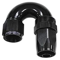 Aeroflow AF159-06BLK 180 Deg Hose End -06AN Black Full Flow Taper Style AF159-06BLK
