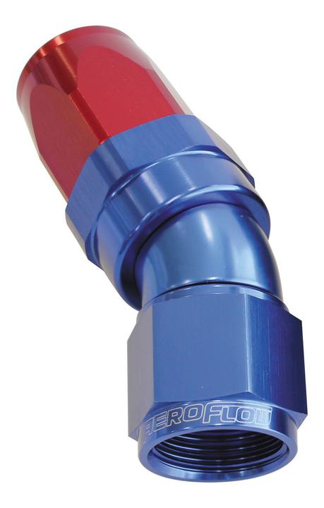 Aeroflow AF197-08 30 Deg Hose End -08AN Blue Full Flow Taper Style AF197-08