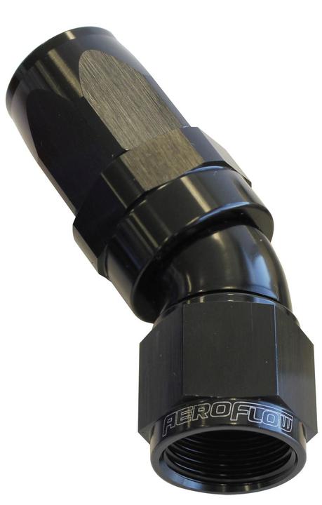 Aeroflow AF197-06BLK 30 Deg Hose End -06AN Black Full Flow Taper Style AF197-06BLK