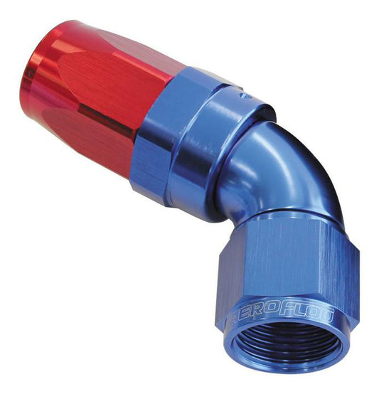 Aeroflow AF198-06 60 Deg Hose End -06AN Blue Full Flow Taper Style AF198-06