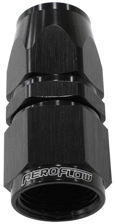Aeroflow AF201-06DBLK Alloy Straight Hose End -6AN Black Swivel Nut Suits Teflon AF201-06DBLK