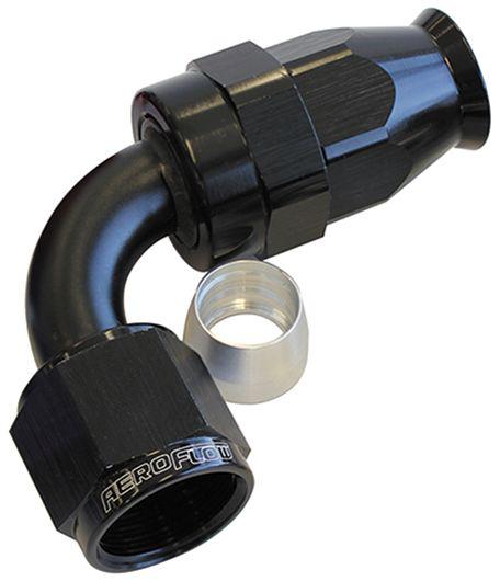 Aeroflow AF203-03DBLK Alloy 90 Deg Hose End -3AN Black Swivel Nut Suits Teflon AF203-03DBLK
