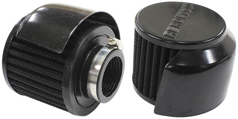 Aeroflow AF2271-1513 1-3/8"" Breather Filter W/ Shield 3"" O.D,2-1/2"" H, Black Top