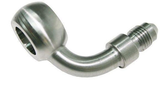 Aeroflow AF313-03 -3AN 90Deg Banjo 10mm 3/8 Stainless Male -3an