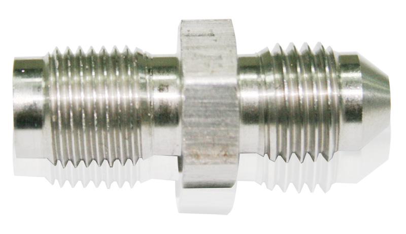 Aeroflow AF341-04 -4AN To Inverted 7/16 X 24 Stainless Male To Male