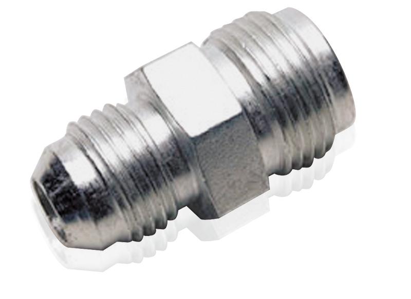 Aeroflow AF355-06SS Power Steer Fitting 11/16"" -18 To -6AN Inverted Seat Adapter
