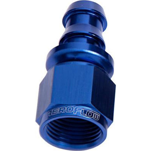 Aeroflow AF401-04 Straight Push Lock End -4AN Blue No Clamp Required AF401-04