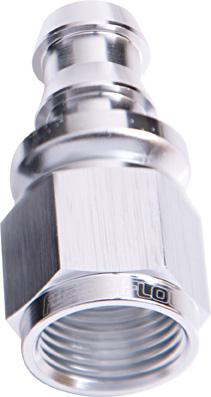 Aeroflow AF401-06S Straight Push Lock End -6AN Silver No Clamp Required AF401-06S