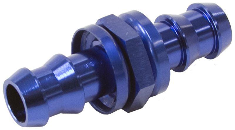 Aeroflow AF410-04 -4 Push Lock Barb Joiner Blue 1/4"" Male To Male Barb