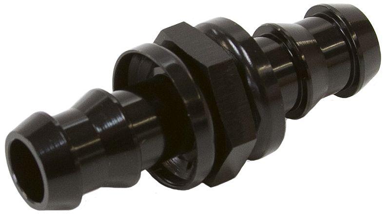 Aeroflow AF410-06-05BLK 8mm To 3/8"" -6 Pushlock Hosejoiner Black Male To Male