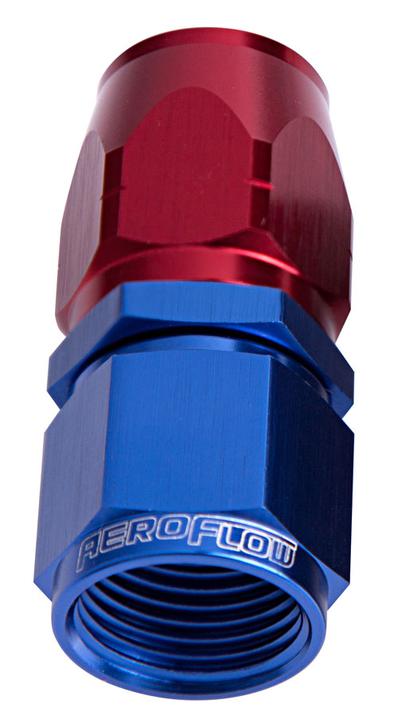 Aeroflow AF501-08 Alloy Straight Hose End -8AN Blue Cutter Style Swivel Nut AF501-08