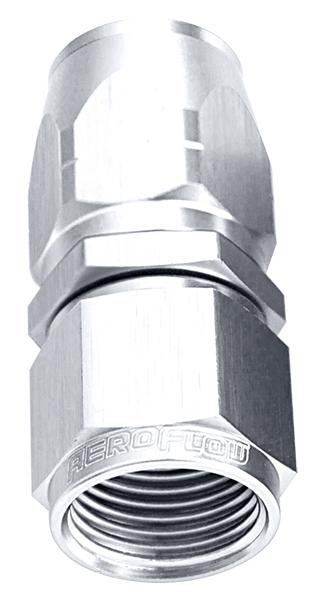 Aeroflow AF501-10S Alloy Straight Hose End -10AN Silver Cutter Style Swivel Nut AF501-10S