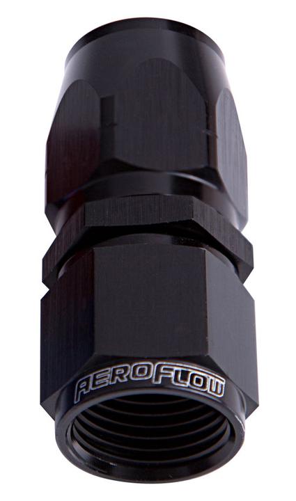 Aeroflow AF501-20BLK Alloy Straight Hose End -20AN Black Cutter Style Swivel Nut AF501-20BLK