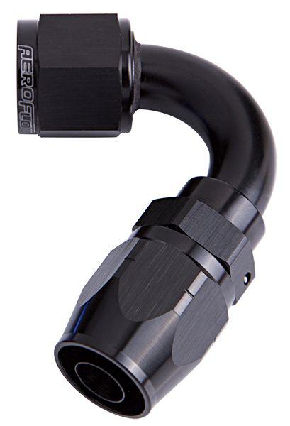 Aeroflow AF504-04BLK Alloy 120 Deg Hose End -4AN Black Cutter Style Full Swivel AF504-04BLK