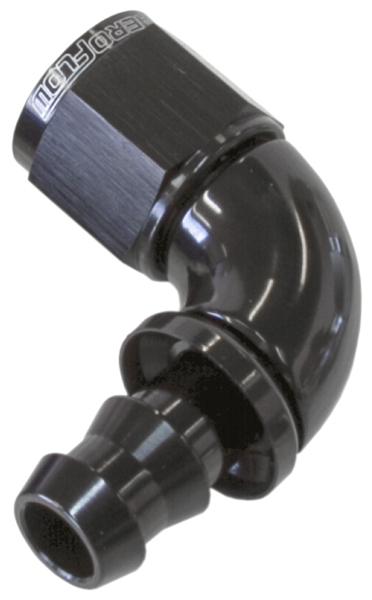 Aeroflow AF513-10BLK -10AN 90 Black Full Flow Push Lock AF513-10BLK