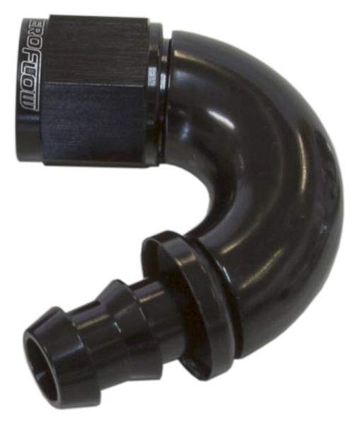 Aeroflow AF515-06BLK -6AN 150 Black Full Flow Push Lock AF515-06BLK