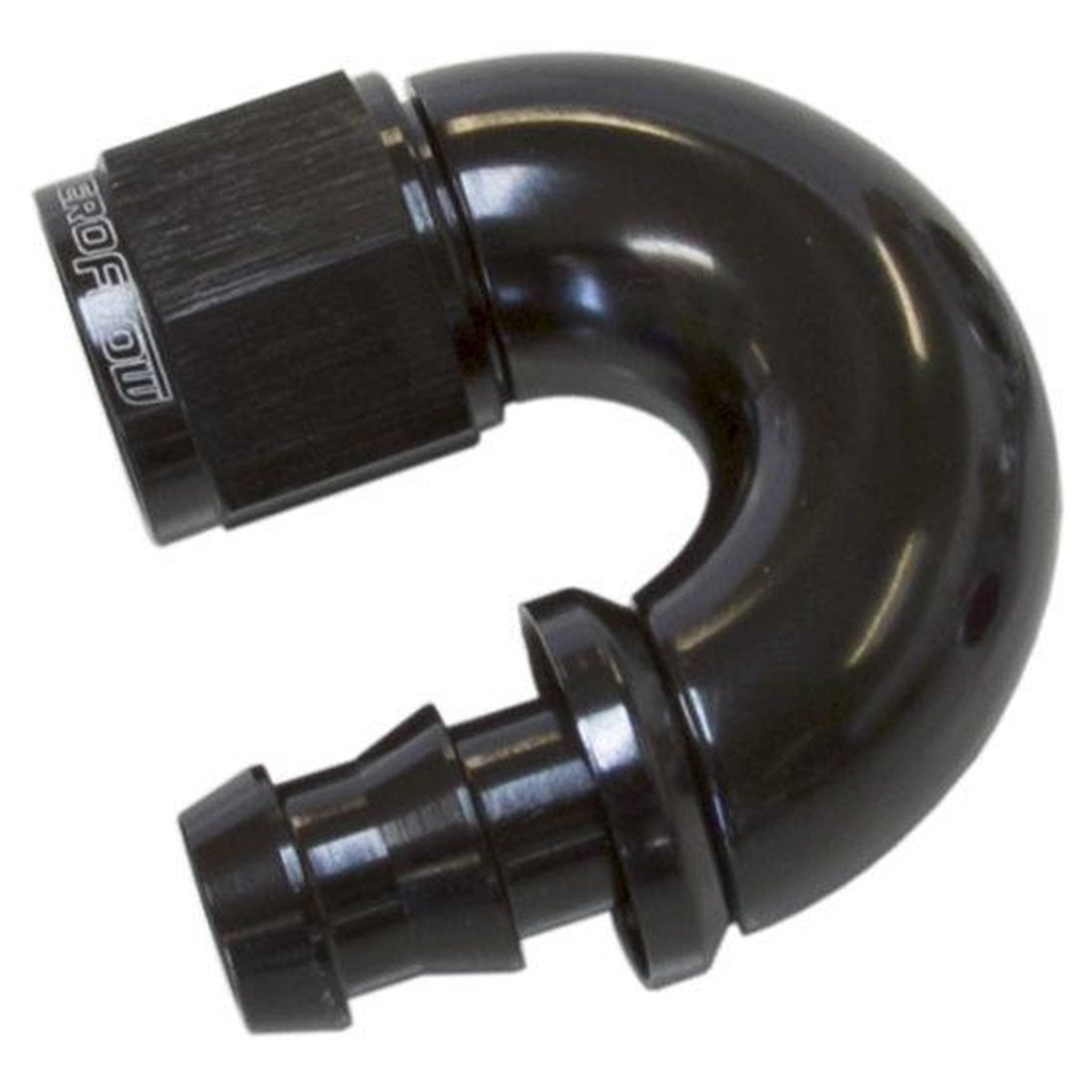 Aeroflow AF516-06BLK -6AN 180 Black Full Flow Push Lock AF516-06BLK