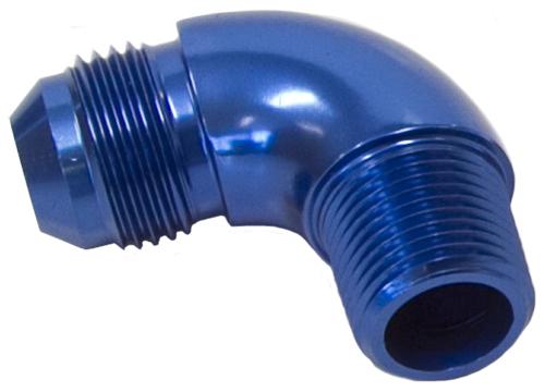 Aeroflow AF522-08 90 Deg 3/8"" To -8AN Full Flow Blue No Restriction In Bend AF522-08