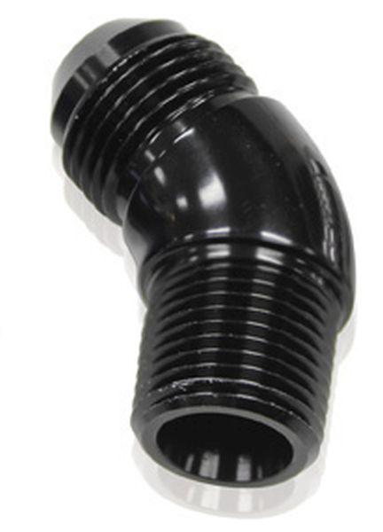 Aeroflow AF523-08BLK 45 Deg 3/8"" To -8AN Full Flow Black No Restricion In Bend AF523-08BLK