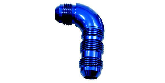 Aeroflow AF533-08 90 Deg Bulkhead -8AN Full Flow Blue No Restriction Nut Seper AF533-08