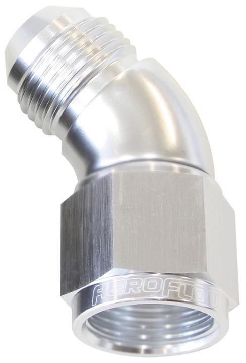 Aeroflow AF542-10S 45 Deg Female - Male -10AN Silver Full Flow AF542-10S