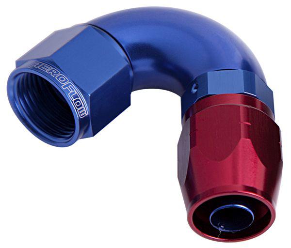 Aeroflow AF554-10 Alloy 120 Deg Hose End -10AN Blue Cutter Style Full Flow AF554-10