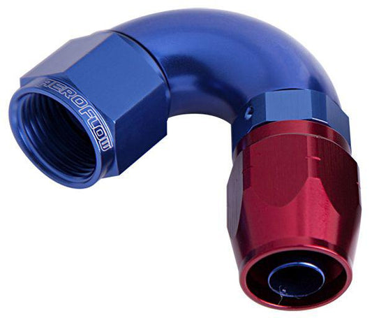 Aeroflow AF554-10 Alloy 120 Deg Hose End -10AN Blue Cutter Style Full Flow AF554-10