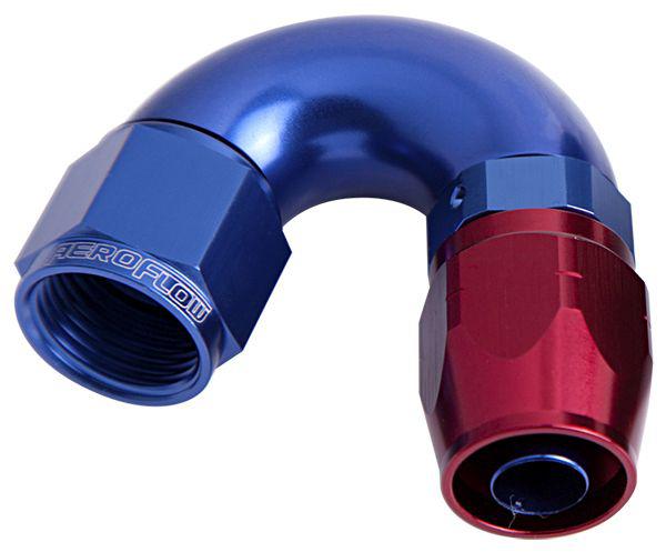 Aeroflow AF555-08 Alloy 150 Deg Hose End -8AN Blue Cutter Style Full Flow AF555-08