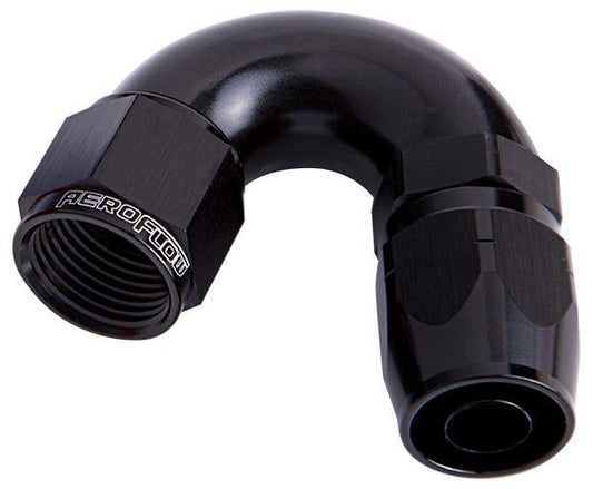 Aeroflow AF555-08BLK Alloy 150 Deg Hose End -8AN Black Cutter Style Full Flow AF555-08BLK