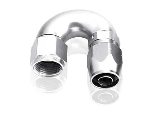 Aeroflow AF556-08S Alloy 180 Deg Hose End -8AN Silver Cutter Style Full Flow AF556-08S