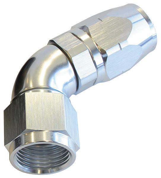 Aeroflow AF558-10S Alloy 60 Deg Hose End -10AN Silver Cutter Style Full Swivel AF558-10S