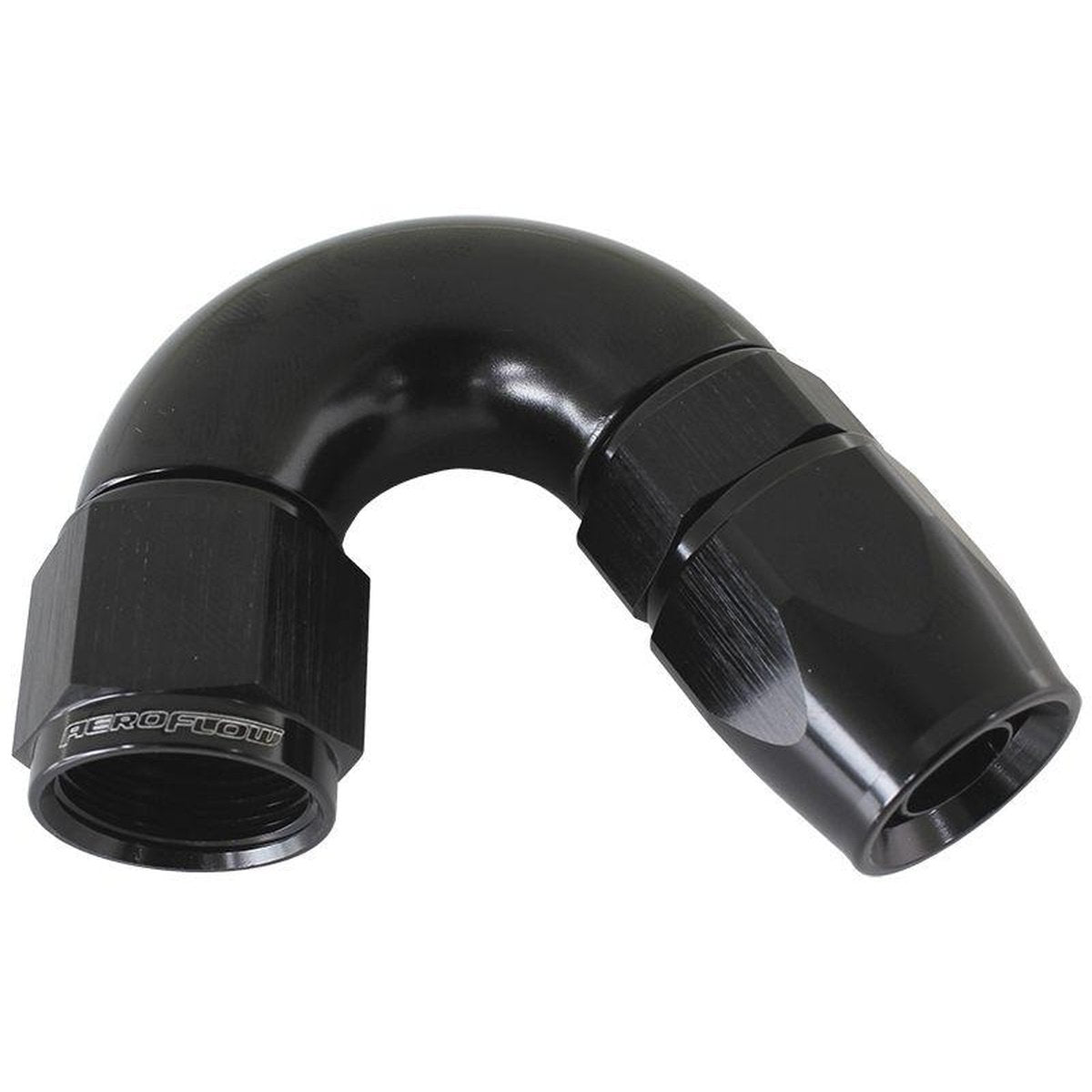 Aeroflow AF575-06DBLK 150 Deg -6AN Full Flow Teflon Hose End Black 1 Piece Fullflo AF575-06DBLK
