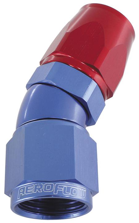 Aeroflow AF577-08D 30 Deg -8AN Full Flow Teflon Hose End Blue 1 Piece FullFlow AF577-08D