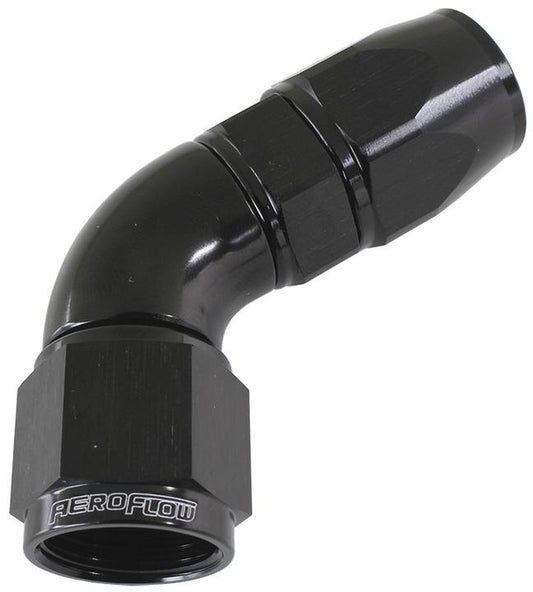 Aeroflow AF578-10DBLK 60 Deg -10AN Full Flow Teflon Hose End Black 1 Piece Fullflo AF578-10DBLK
