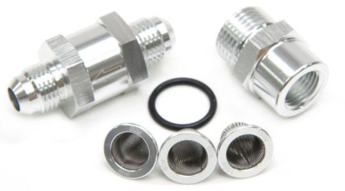 Aeroflow AF608-04S -4AN Inline Fuel & Oil Filter Silver 3x Filter 30,80,150 Micron