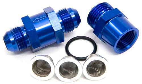 Aeroflow AF608-06 -6AN Inline Fuel & Oil Filter Blue 3x Filter 30,80,150 Micron