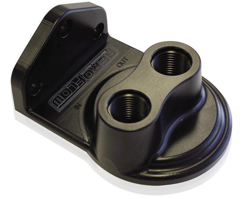 Aeroflow AF64-2075 Remote Filter Head Top Entry -8 ORB Ports 3/4"" Filter Thread