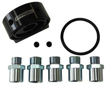 Aeroflow AF64-2108 Billet Sandwich Adapter -8 ORB Ports 2 X 1/8