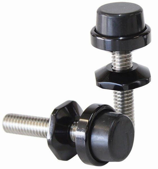Aeroflow AF64-4101BLK Universal Billet Bonnet / Hood Adjusters 5/16""Unc Thread Pair