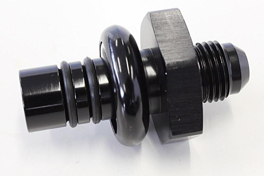 Aeroflow AF64-5506BLK EFI Regulator Adapter -6AN With .550"" Shank Black Suits Ford