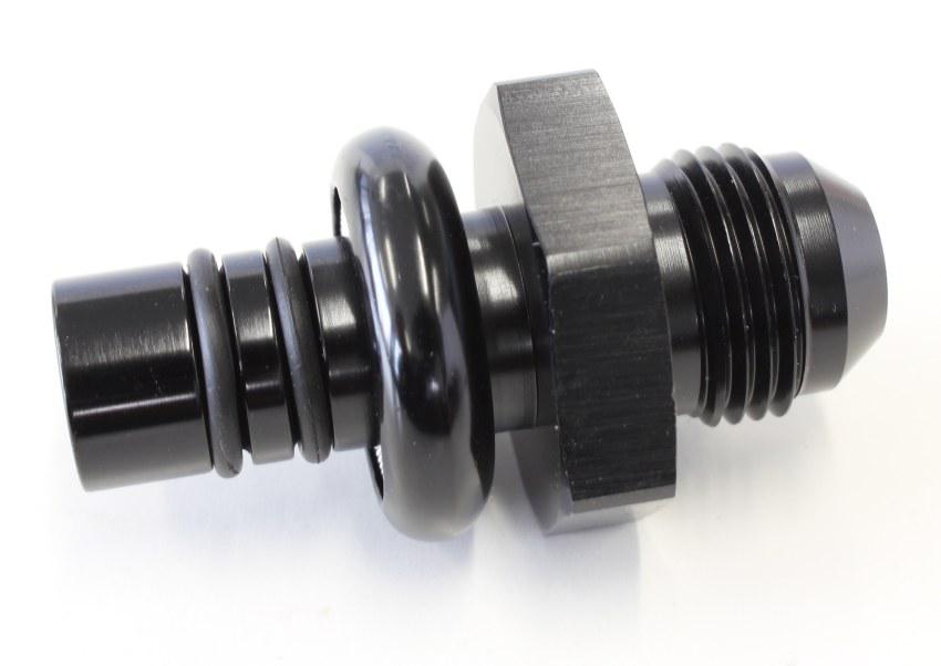 Aeroflow AF64-5508BLK EFI Regulator Adapter -8AN With .550"" Shank Black Suits Ford